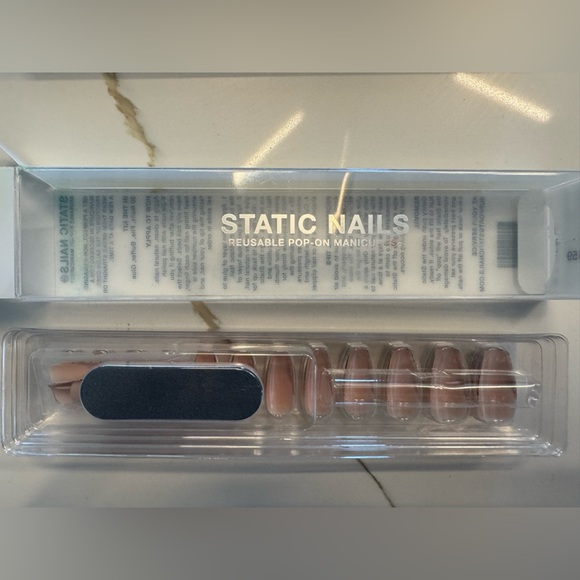 2 Static Nails Cheetah French Long Coffin Press-On Nails - Picture 3 of 4